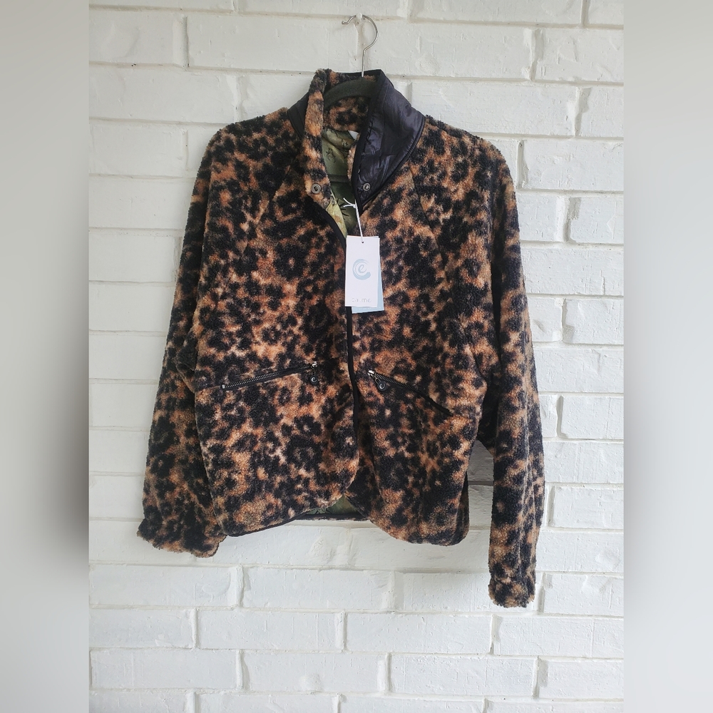 NWT Calme by Johnny Was Printed Fleece Longsleeve Jacket XL $188